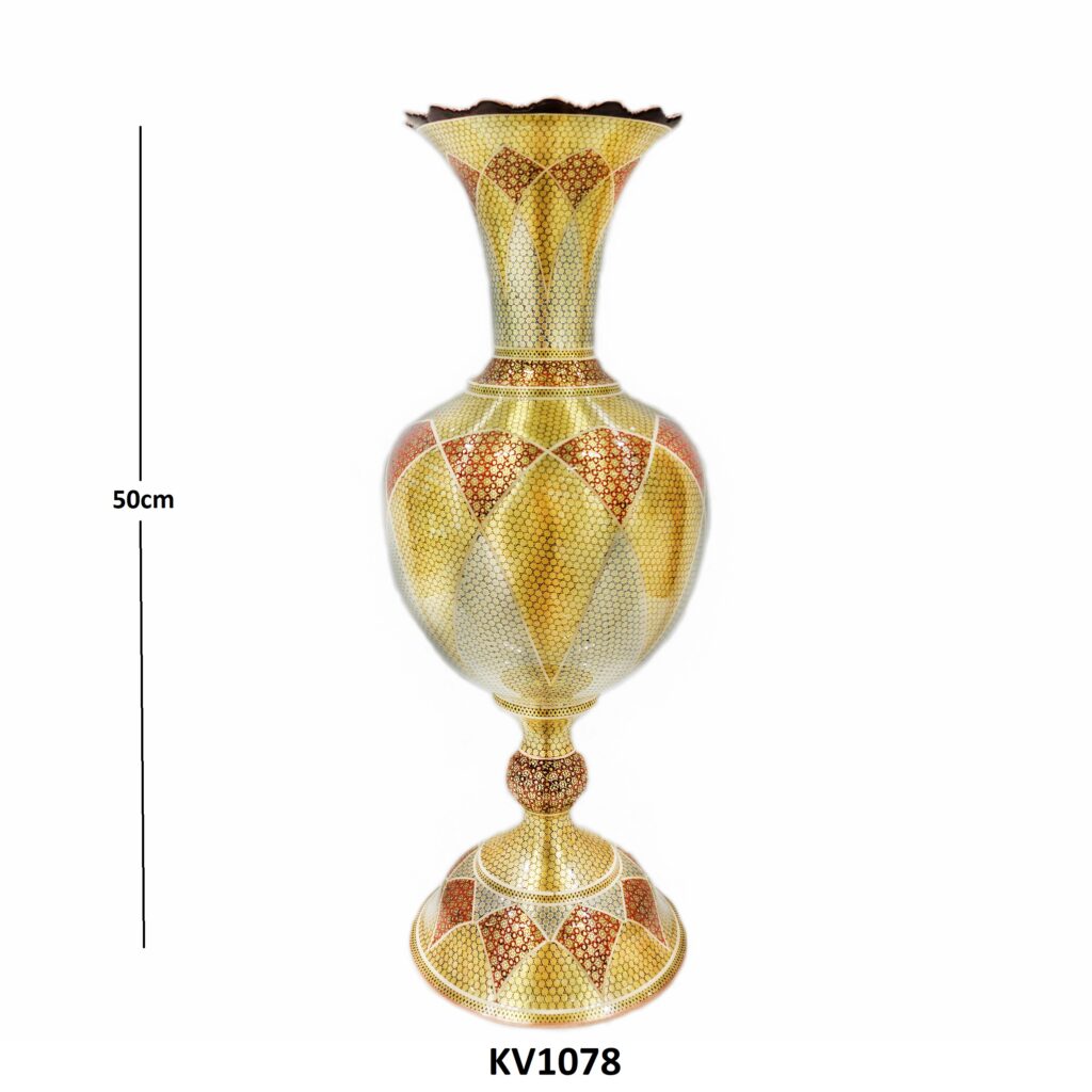 Inlaid Hyacinth Vase Aghajani Code KV1078 view 2