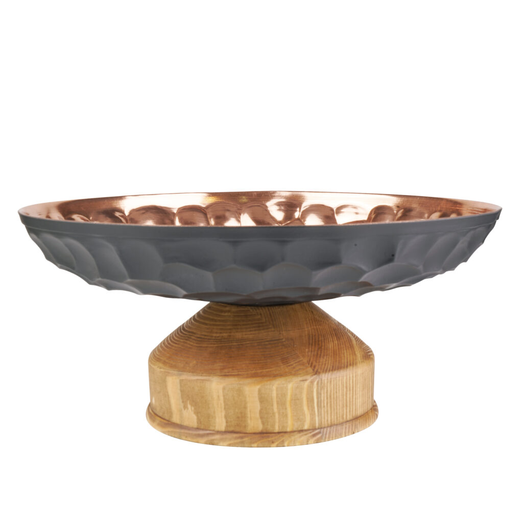 Copper Fruit Bowl Modern Pedestal Model Code 2 view 4