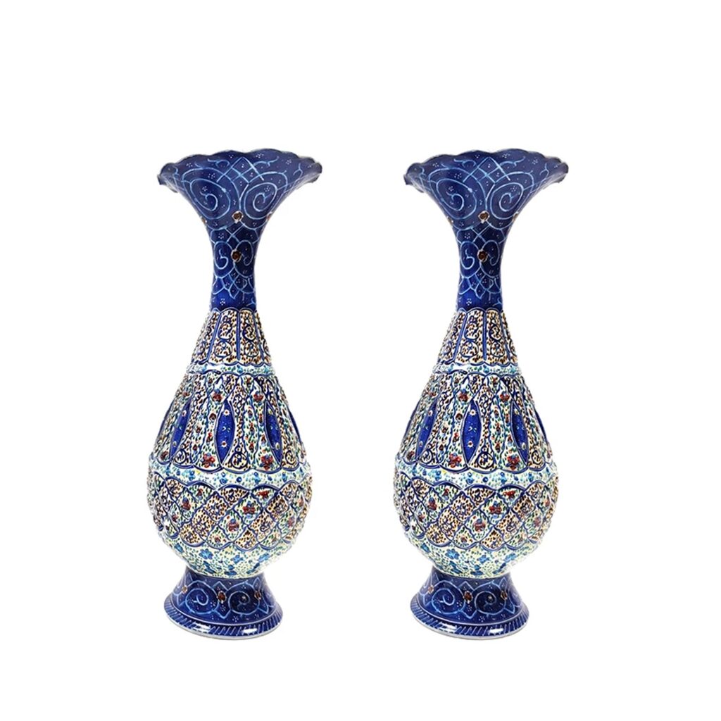 Copper Enamel Vase Model Sarahi Code S30 Set of 2 view 1