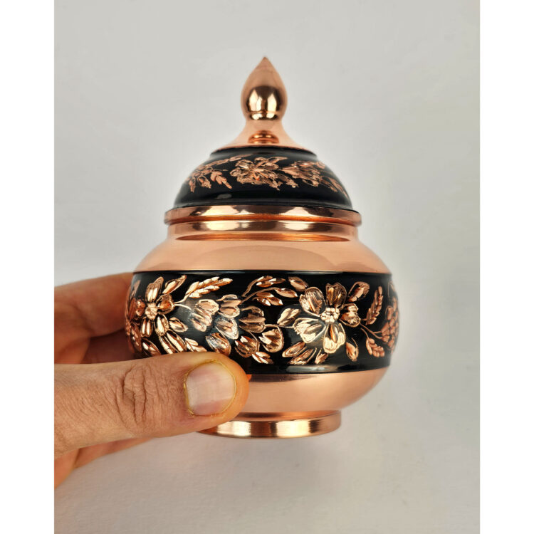 3-Piece Copper Sugar Bowl and Vase Set Diamond Cut Code s16 view 5