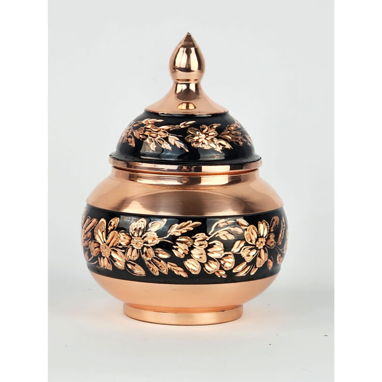 3-Piece Copper Sugar Bowl and Vase Set Diamond Cut Code s16 view 8