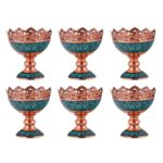 Aghajani Turquoise Inlaying (FiroozehKoobi) Nut Bowl Model F062 Code 11 Set of 6