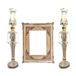 Three-Piece Khatamkari Mirror and Candle Holder Set Code 66