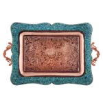 Aghajani Turquoise Inlaying (FiroozehKoobi) Tea Tray Model F118