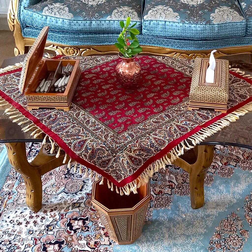 Set of Three Inlaid Trash Can and Tissue Box Code kh03 view 7