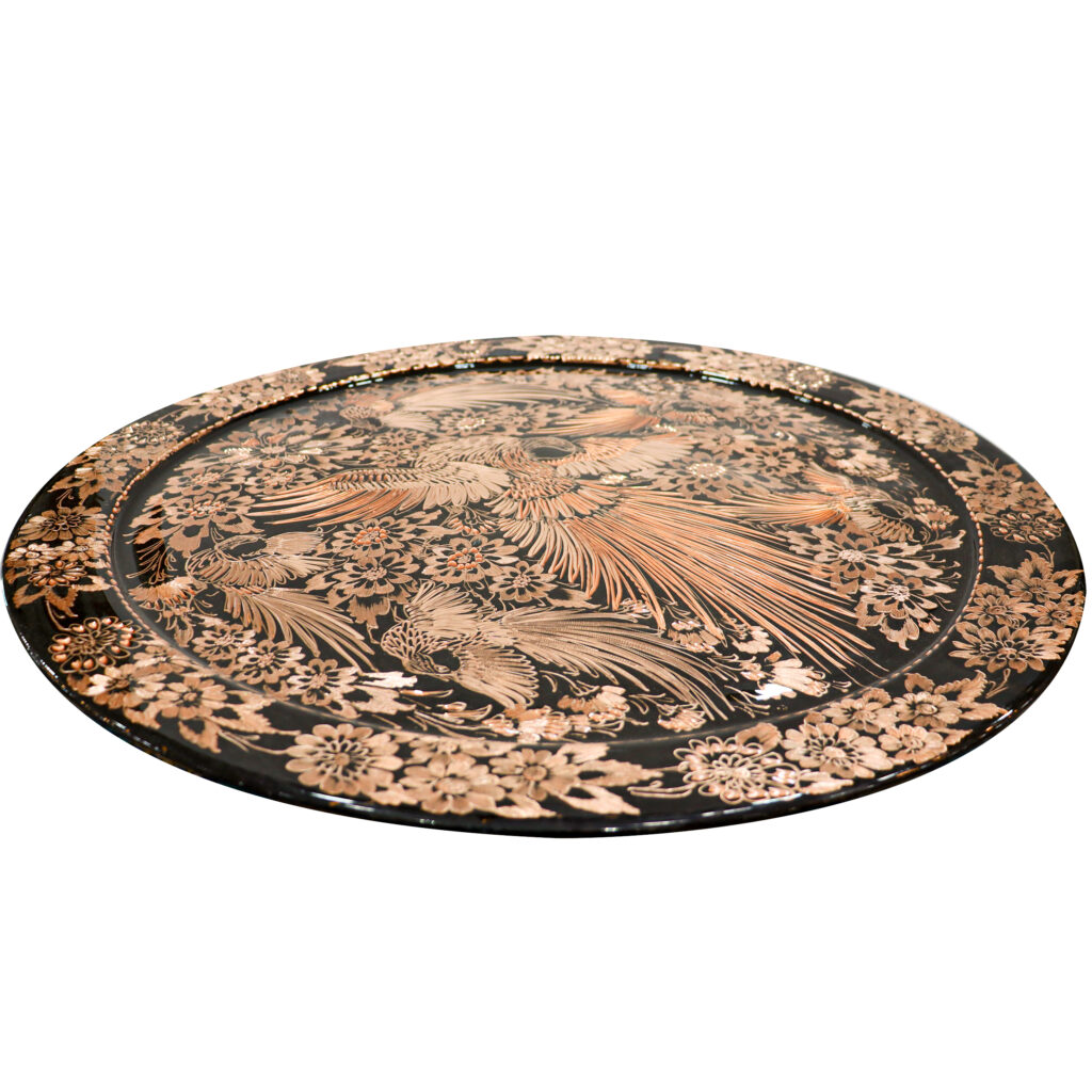 Diamond Cut Copper Tray, Round Code 60 view 2