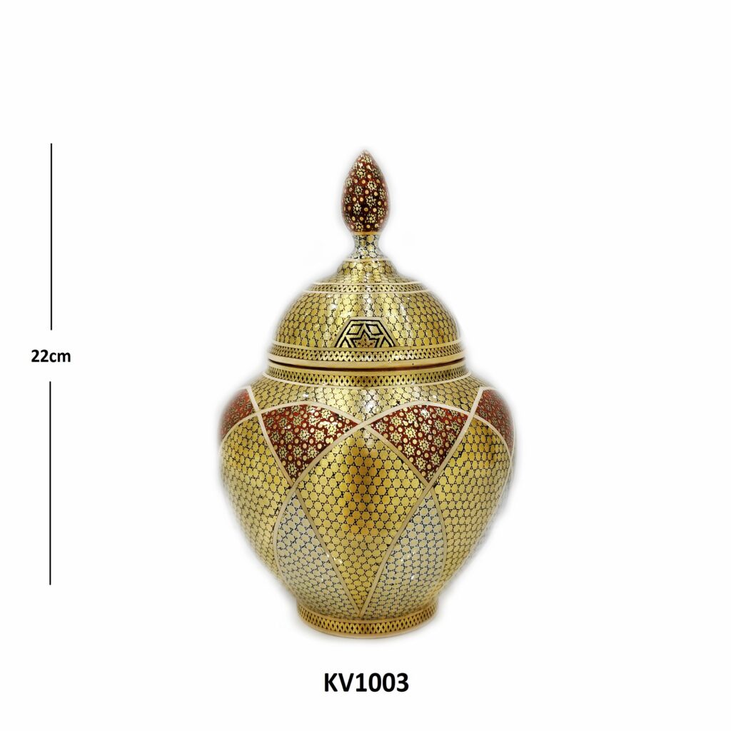 Inlaid Sugar Bowl Aghajani Code KV1003 view 2