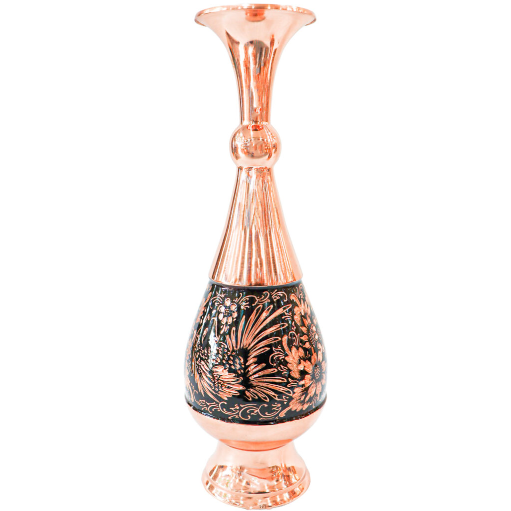 Copper Vase Model Diamond Engraving Code 30p9half view 1