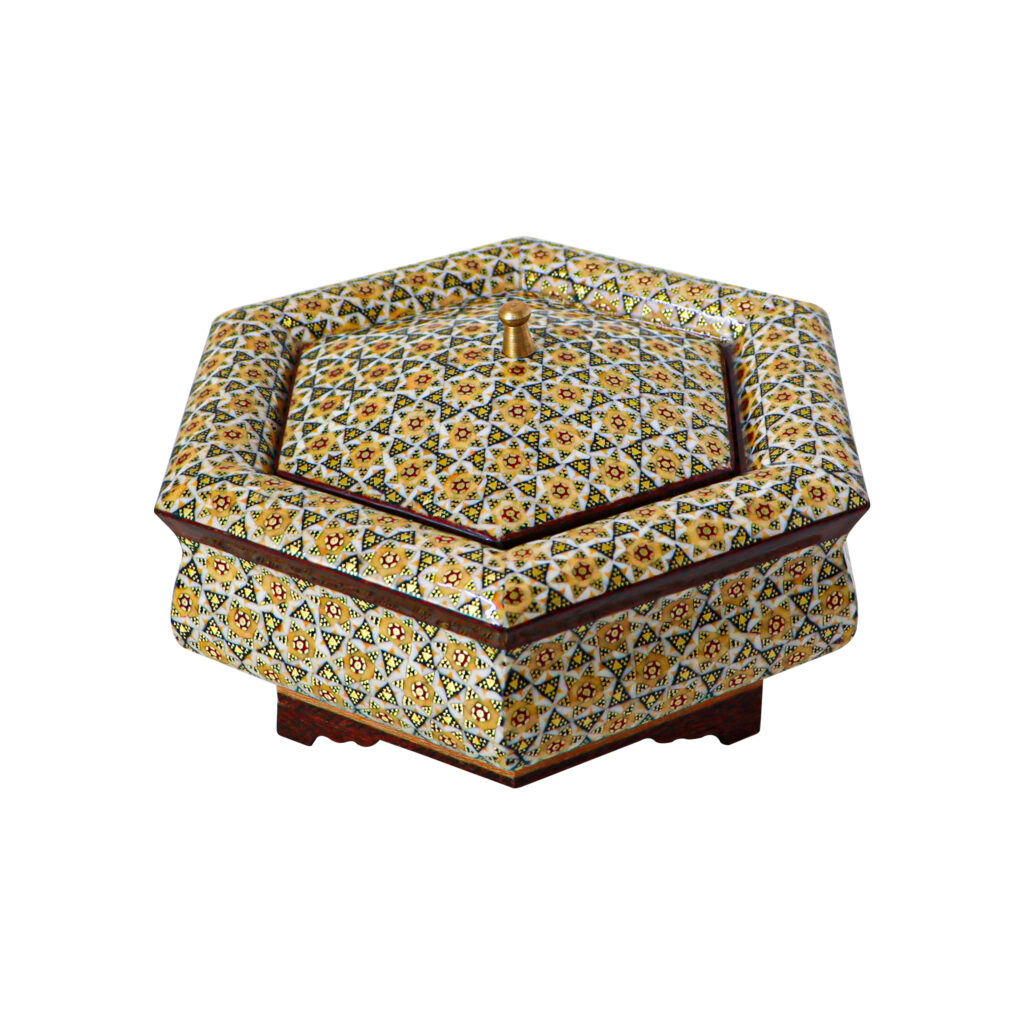Inlaid Chocolate Dish Model Hexagonal Code 1810-1f3 view 1