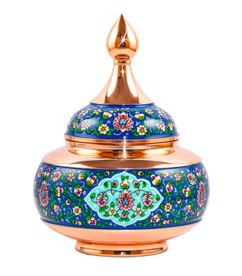 Aghajani Pardaz Copper Sugar Bowl Code P111 view 1