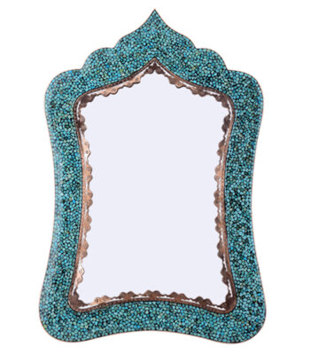 Aghajani Rectangular Mirror Model Turquoise Inlaying (FiroozehKoobi) Code 035 view 1