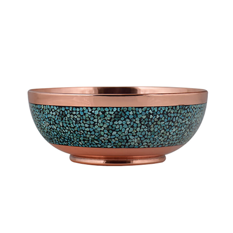 Aghajani Turquoise Inlaying (FiroozehKoobi) Bowl Code F079 view 1