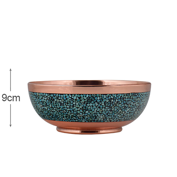 Aghajani Turquoise Inlaying (FiroozehKoobi) Bowl Code F079 view 4