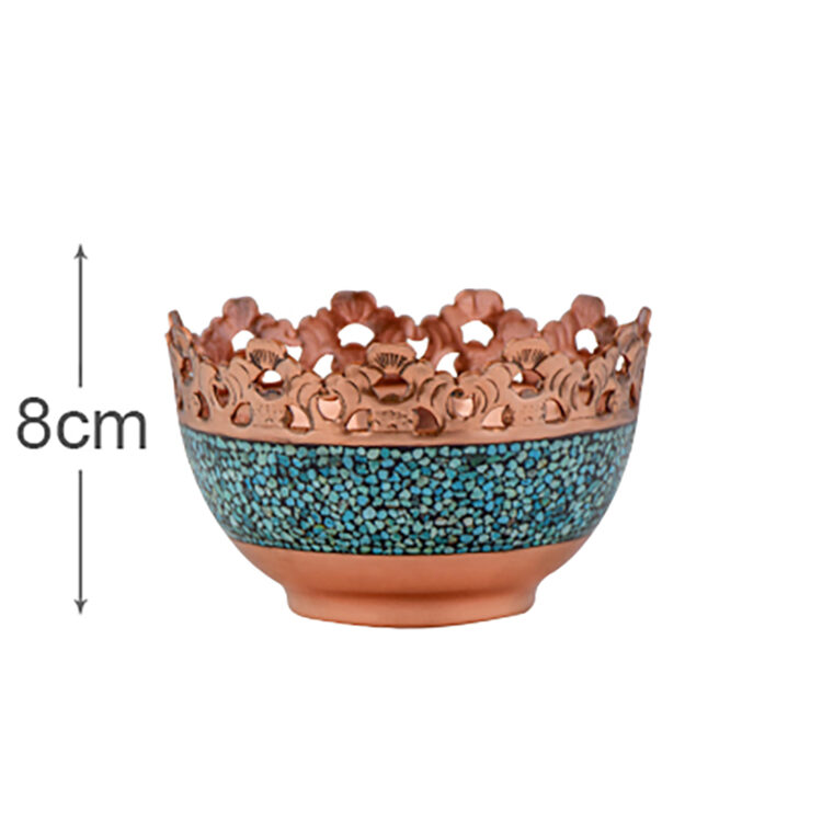 Aghajani Turquoise Inlaying (FiroozehKoobi) Bowl Model Shabakeh Bori Code 2 view 4