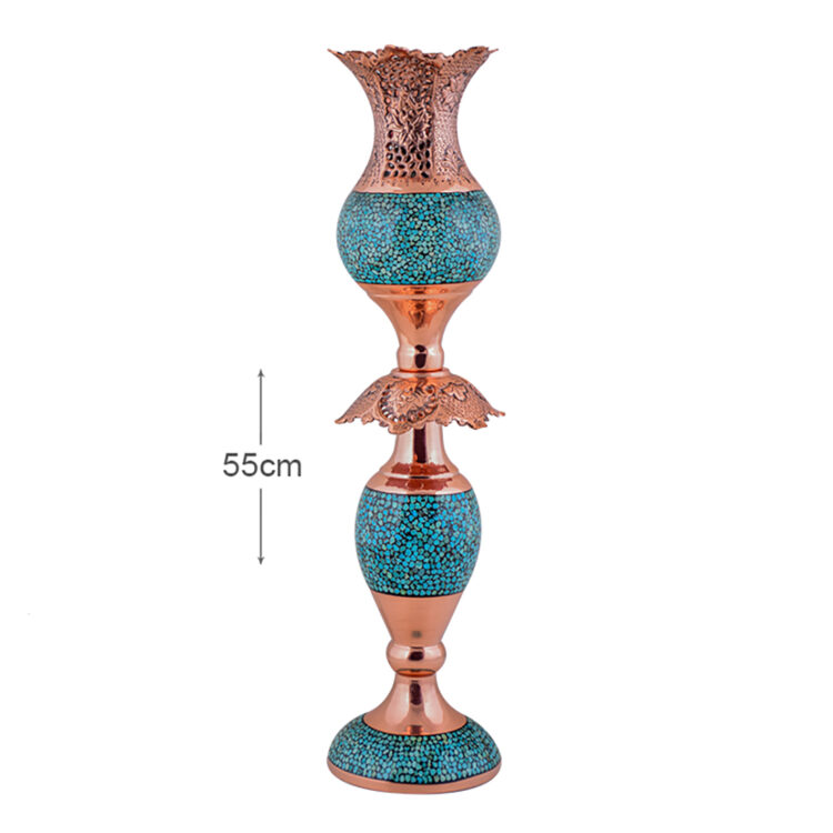 Aghajani Turquoise Inlaying (FiroozehKoobi) Candlestick Code F024 view 4