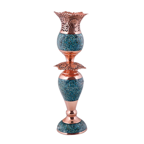 Aghajani Turquoise Inlaying (FiroozehKoobi) Candlestick Code F047 view 1