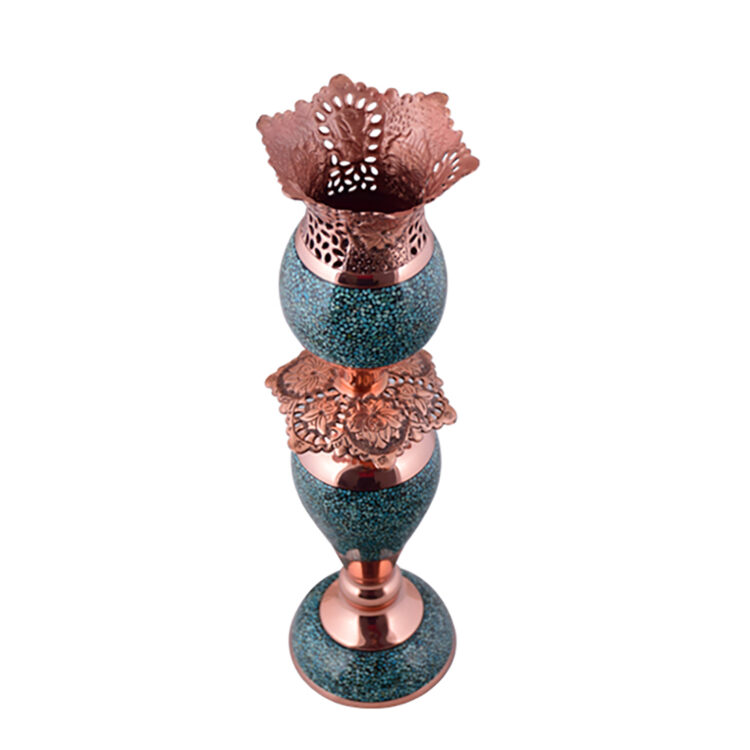 Aghajani Turquoise Inlaying (FiroozehKoobi) Candlestick Code F047 view 3