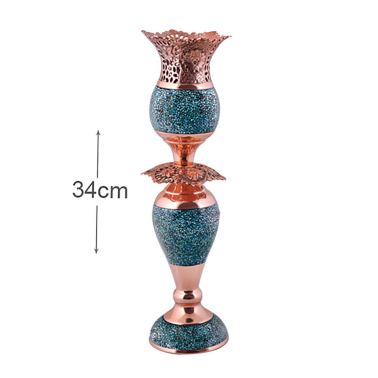 Aghajani Turquoise Inlaying (FiroozehKoobi) Candlestick Code F047 view 4