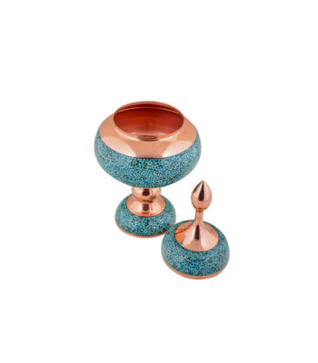 Aghajani Turquoise Inlaying (FiroozehKoobi) Candy Bowl Code F042 view 2