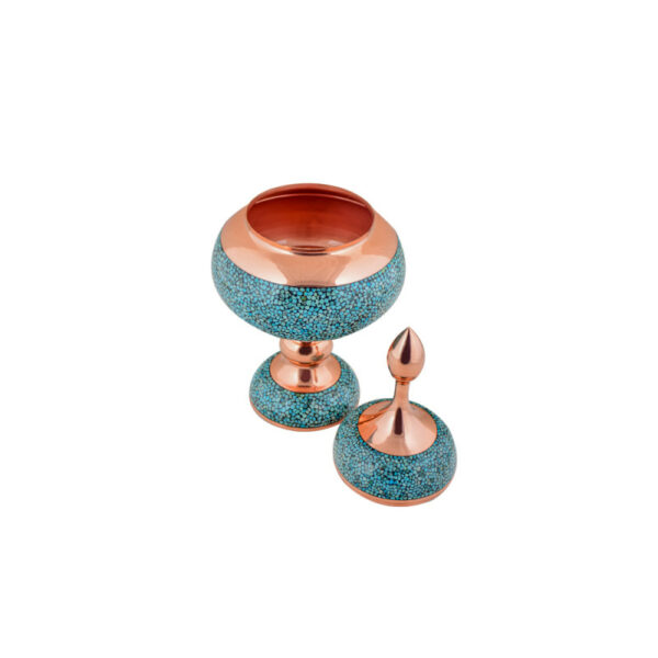 Aghajani Turquoise Inlaying (FiroozehKoobi) Candy Bowl Code F042 view 2