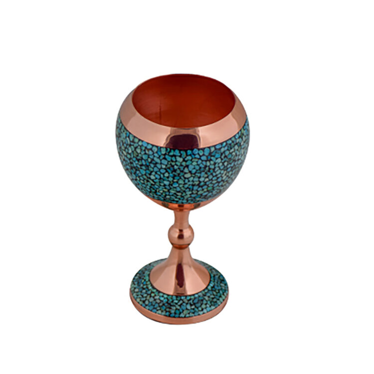 Aghajani Turquoise Inlaying (FiroozehKoobi) Goblet Code F108 view 3