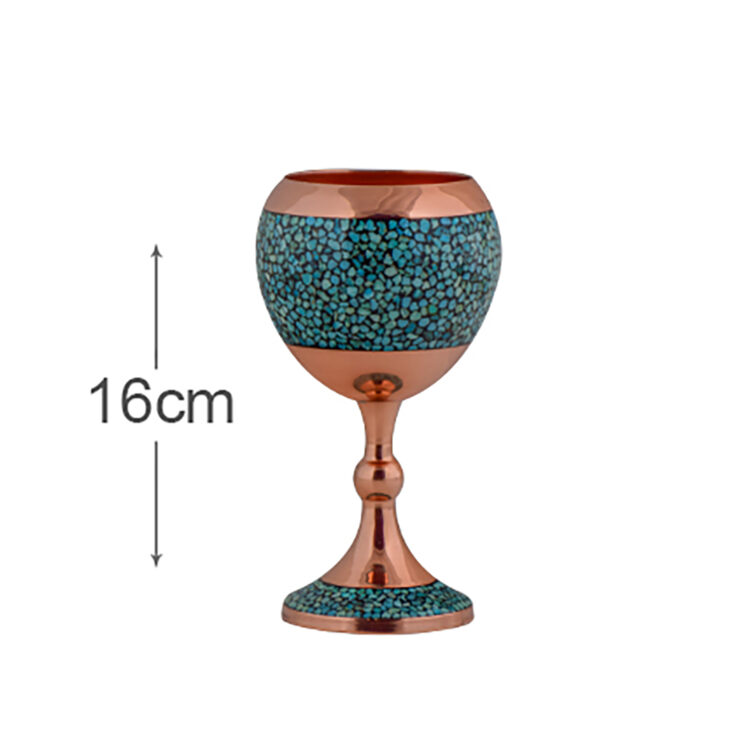 Aghajani Turquoise Inlaying (FiroozehKoobi) Goblet Code F108 view 4