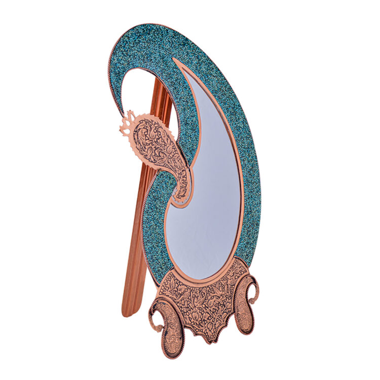 Aghajani Turquoise Inlaying (FiroozehKoobi) Mirror Model Boteh Jeghe Code F181 view 3