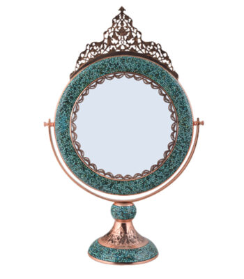 Aghajani Turquoise Inlaying (FiroozehKoobi) Mirror Model Tajdar Code F028 view 1