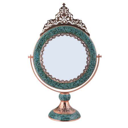 Aghajani Turquoise Inlaying (FiroozehKoobi) Mirror Model Tajdar Code F028 view 1