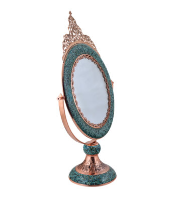 Aghajani Turquoise Inlaying (FiroozehKoobi) Mirror Model Tajdar Code F028 view 3