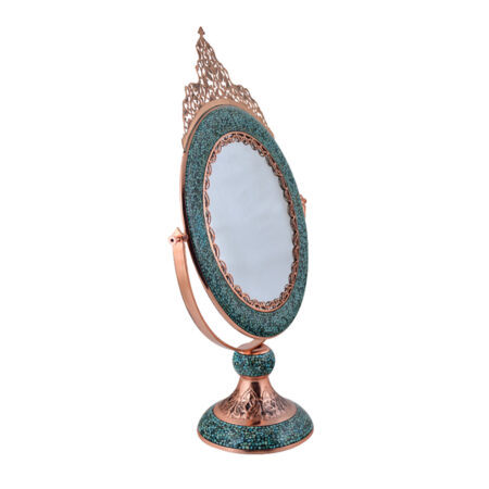 Aghajani Turquoise Inlaying (FiroozehKoobi) Mirror Model Tajdar Code F028 view 3