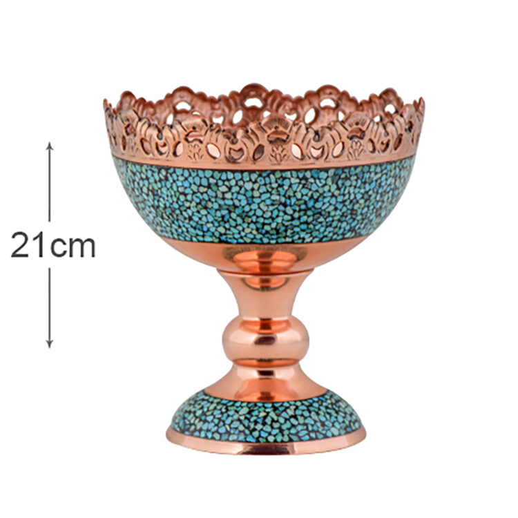 Aghajani Turquoise Inlaying (FiroozehKoobi) Nut Bowl Code 20 view 4