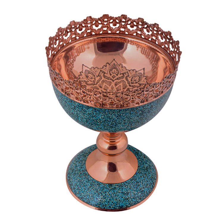 Aghajani Turquoise Inlaying (FiroozehKoobi) Nut Bowl Code 30 view 3