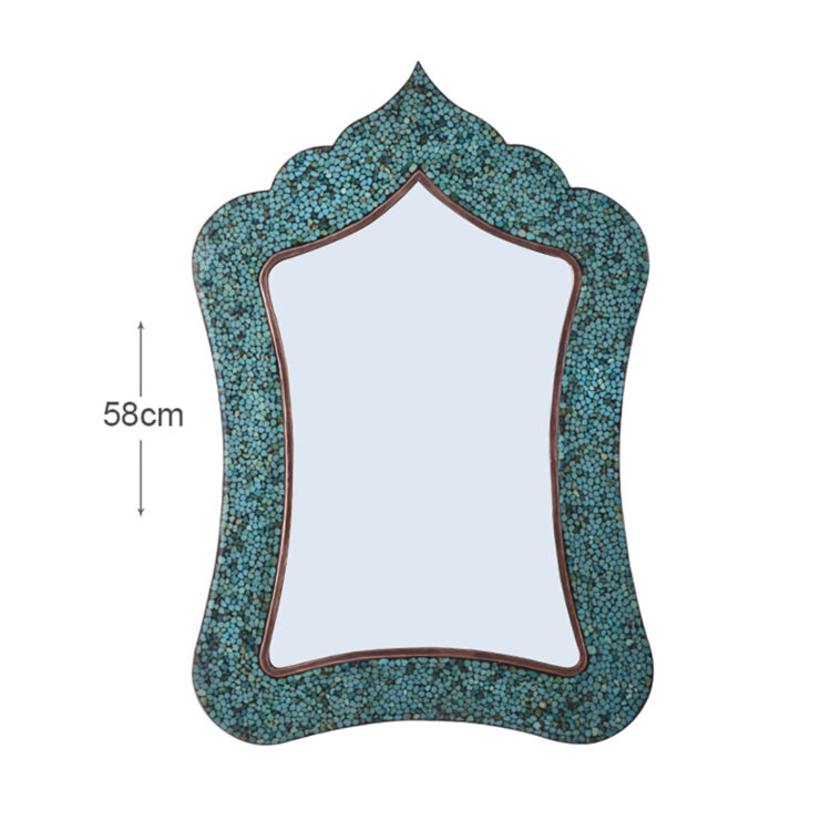 Aghajani Turquoise Inlaying (FiroozehKoobi) Rectangular Mirror Code 4 view 3