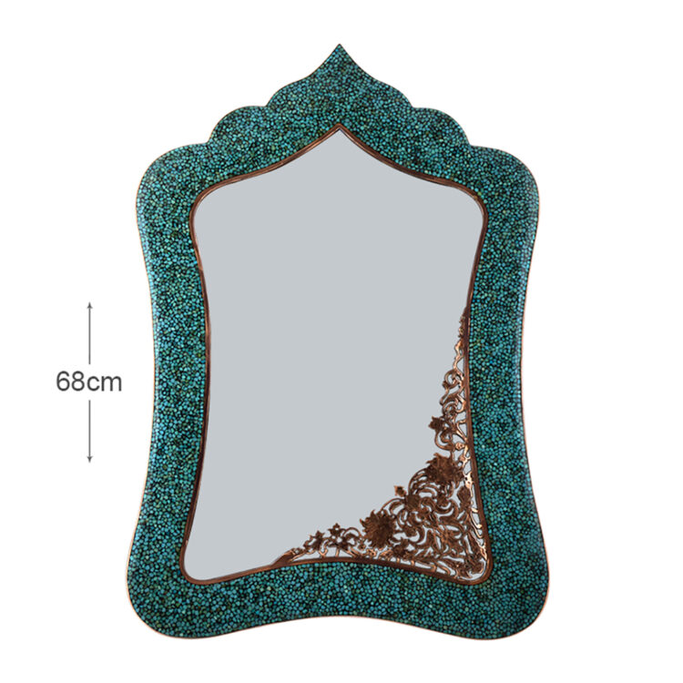 Aghajani Turquoise Inlaying (FiroozehKoobi) Rectangular Mirror Code 5 view 3