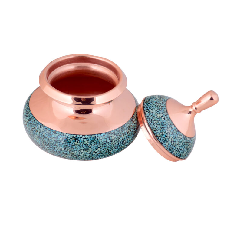 Aghajani Turquoise Inlaying (FiroozehKoobi) Sugar Bowl Code F021 view 3