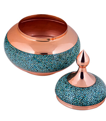 Aghajani Turquoise Inlaying (FiroozehKoobi) Sugar Bowl Code F111 view 3