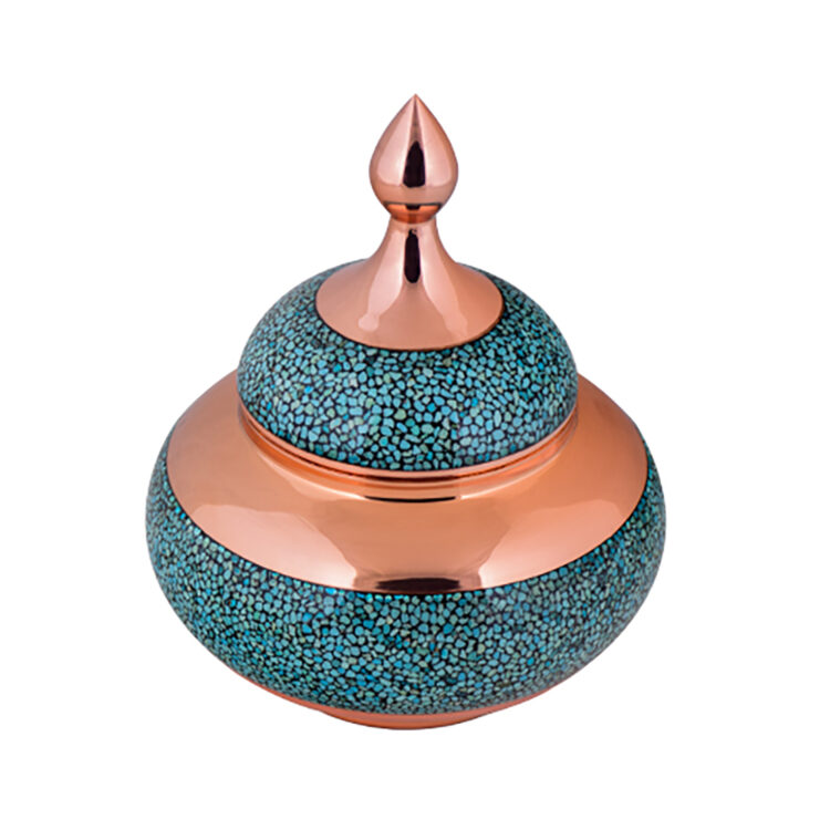 Aghajani Turquoise Inlaying (FiroozehKoobi) Sugar Bowl Code F111 view 4