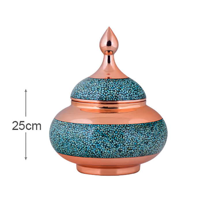 Aghajani Turquoise Inlaying (FiroozehKoobi) Sugar Bowl Code F111 view 5