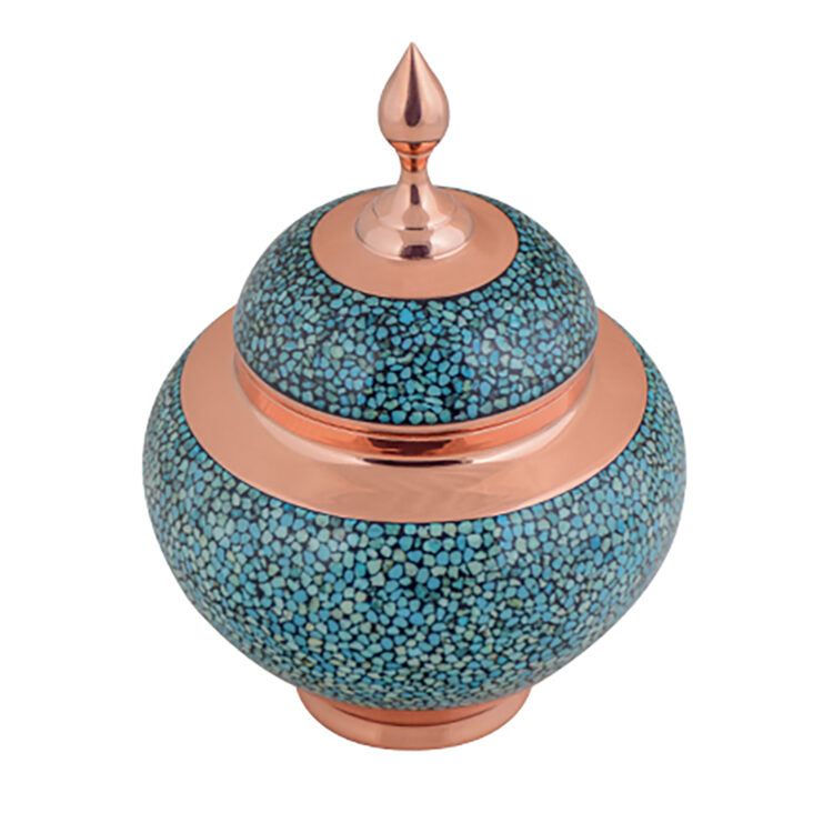 Aghajani Turquoise Inlaying (FiroozehKoobi) Sugar Bowl Model Sib Code 25 view 3