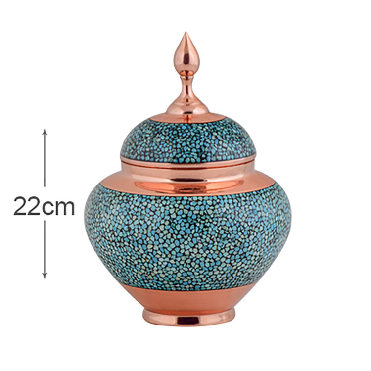 Aghajani Turquoise Inlaying (FiroozehKoobi) Sugar Bowl Model Sib Code 25 view 4