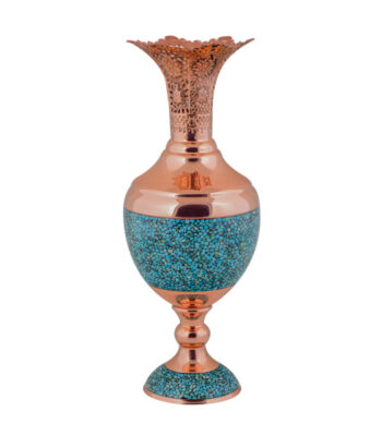 Aghajani Turquoise Inlaying (FiroozehKoobi) Vase Model F069 view 1