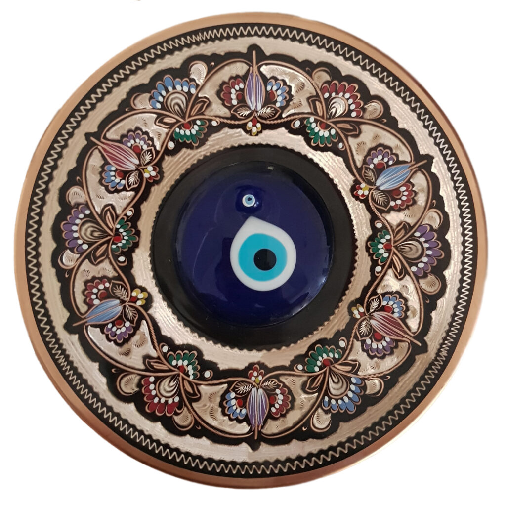 Copper Enamel Plate Model Eyed Code 165 view 1
