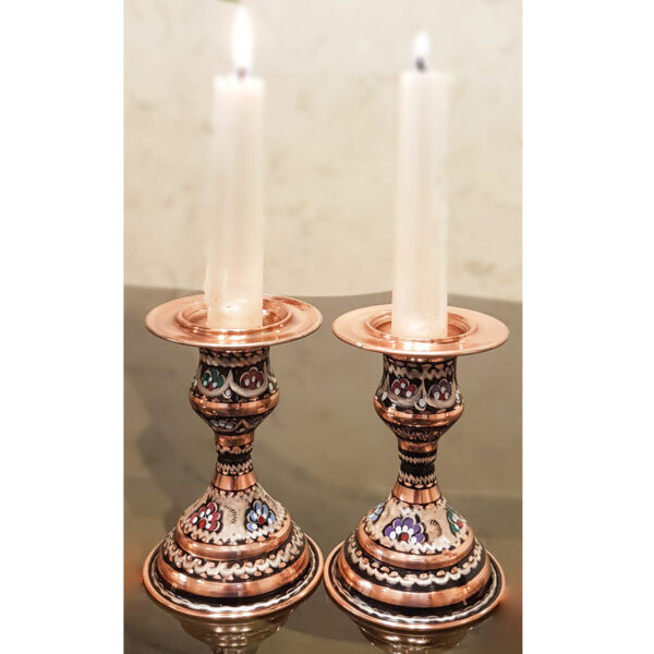 Copper Enamel Candle Holder Short Base Model Code 095 view 2