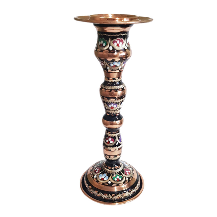 Copper Enamel Candle Holder Tall Base Model Code 094 view 1