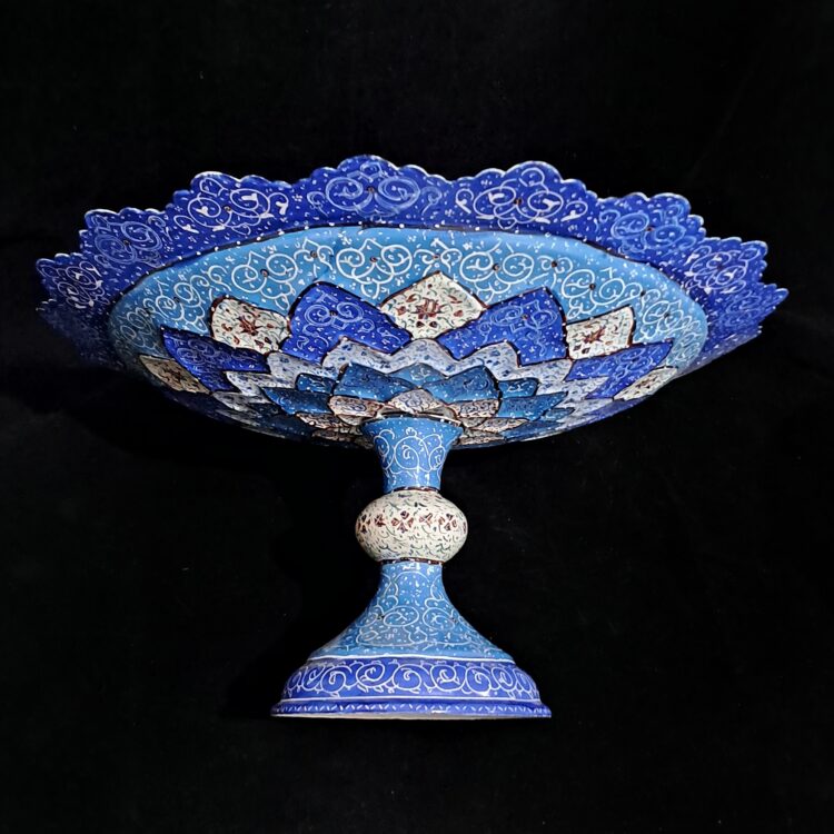 Copper Enamel Fruit Bowl Model Firouzeh view 3