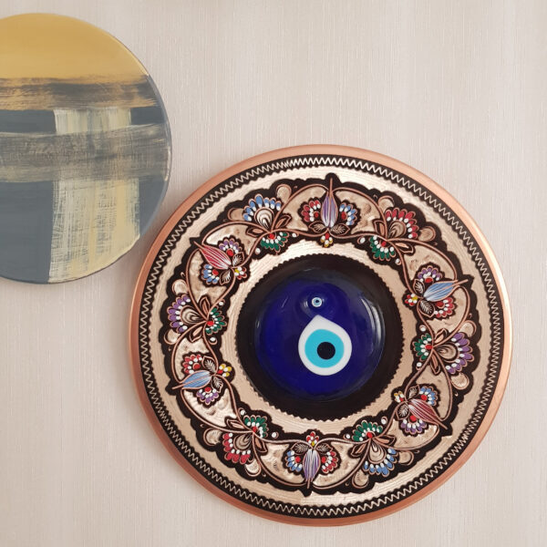 Copper Enamel Plate Model Eyed Code 165 view 2