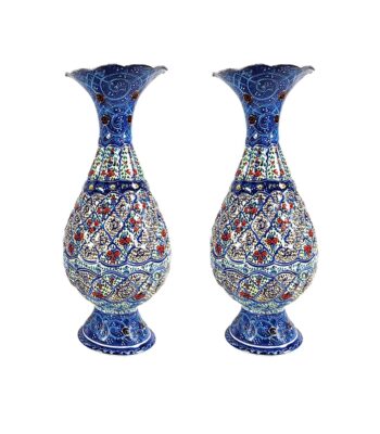 Copper Enamel Vase Model Eslimi Code SH20 Set of 2 view 1