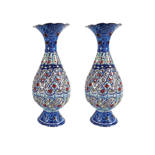 Copper Enamel Vase Model Eslimi Code SH20 Set of 2 view 1