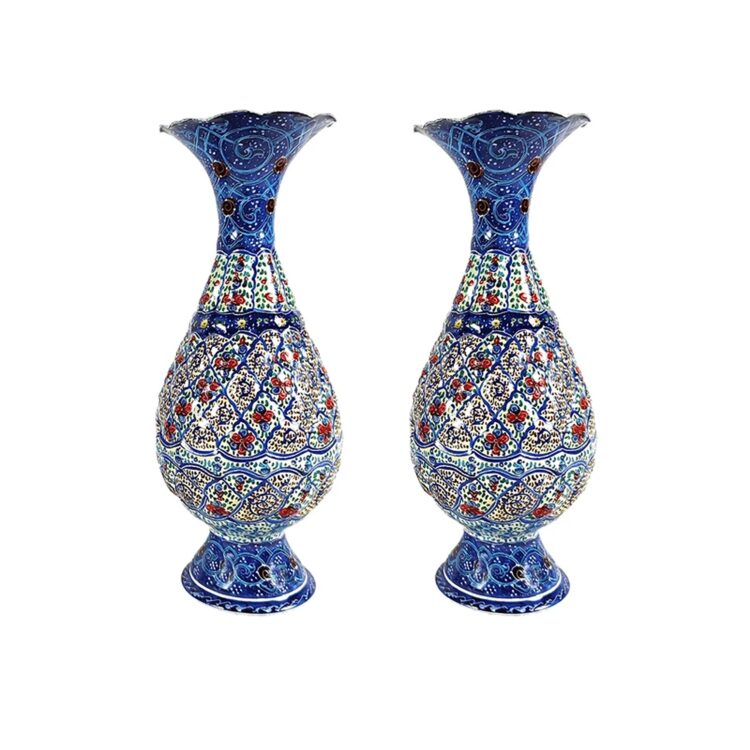 Copper Enamel Vase Model Eslimi Code SH20 Set of 2 view 1